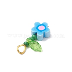 Handgefertigte Anhänger aus Fimo-Perlen mit Blumendruck&nbsp;PALLOY-MZ00802