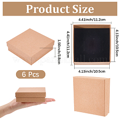 6 boîte à bijoux carrée en papier kraft&nbsp;CBOX-CN0001-02