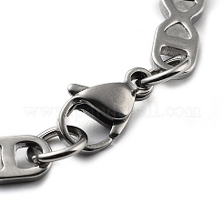 Bracelet à maillons ovales en acier inoxydable 201 résistant au ternissement avec cœur&nbsp;BJEW-Z023-14P