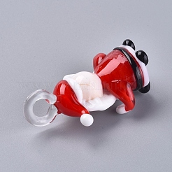 Weihnachten handgedrehten lampwork Glasanhänger&nbsp;LAMP-G141-02