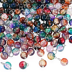 110 Stück zweifarbiger Crackle-Glasanhänger&nbsp;PALLOY-TAC0285