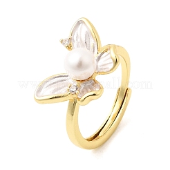 Anillos ajustables de latón con microincrustaciones de circonitas cúbicas y esmalte&nbsp;CU-CBABA66-07A-G