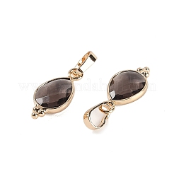 Pendentifs à facettes en quartz fumé naturel&nbsp;X-KK-L218-004G-05