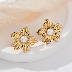 Pendientes de botón de acero inoxidable 304&nbsp;EJEW-Z084-05G-03