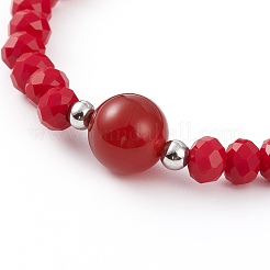 Perles de verre à facettes bracelets extensibles&nbsp;BJEW-JB05887