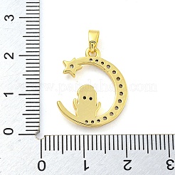Pendenti in zirconi cubici trasparenti in micro pavè di ottone&nbsp;FIND-Z044-03E