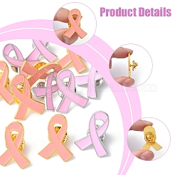 12 stücke 2 arten brust krebs awareness pink ribbon emaille pin&nbsp;JEWB-FS0001-08