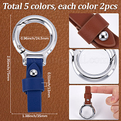 10 Stück 5 Farben PU-Leder-Anhänger-Dekorationen&nbsp;KEYC-SC0001-39P