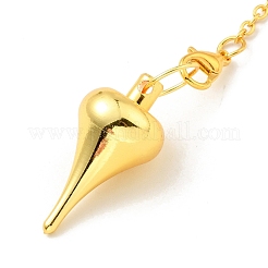 Pendoli da rabdomanzia appuntiti con catena portacavi in ottone&nbsp;HJEW-D004-03G