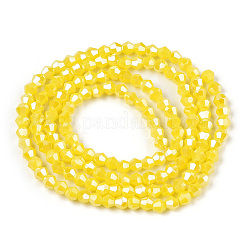 Brins de perles de verre galvanisées de couleur unie opaque&nbsp;EGLA-A039-P2mm-A05