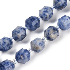 Fili di perle di diaspro macchia blu naturale&nbsp;G-O201B-141G
