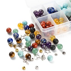 192pcs 8 Arten 10mm Edelsteinperlen Chakra Yoga Heilstein-Kits&nbsp;G-LS0001-02C