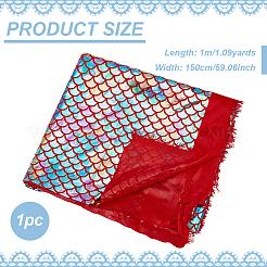Polyesterstoff mit Fischschuppenmuster&nbsp;DIY-WH0569-92A