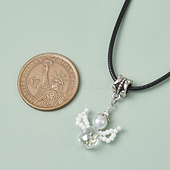 Colliers avec pendentif ange en perles de rocaille et perles de verre&nbsp;NJEW-MZ00056