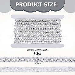 10 Yards Polyester mit halbrunder Spitzenbesatz aus ABS-Kunststoffperlen&nbsp;OCOR-GA0002-76B