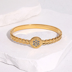 Brazaletes con bisagras de rhinestone de acero inoxidable 304&nbsp;FS-WG8BDCA-02