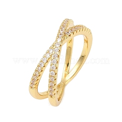 Bagues en laiton avec zircone cubique de micro pave&nbsp;RJEW-D340-01G-03