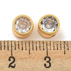 Messing Micro Pave klare Zirkonia europäische Perlen&nbsp;KK-P275-26G