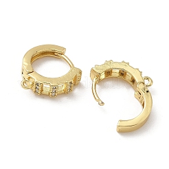 Reperti per orecchini a cerchio in zircone chiaro con micro pavé di ottone&nbsp;KK-G536-08G