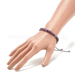 Bracelet de perles tressées en pierres précieuses naturelles et hématite synthétique pour femme&nbsp;BJEW-JB08181