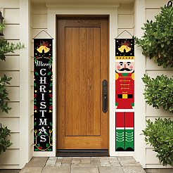 Cartello natalizio in poliestere appeso per decorazioni di benvenuto sul portico della porta d'ingresso dell'home office&nbsp;HJEW-WH0011-20A