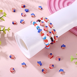 DIY-Kits zur Herstellung handgefertigter Armbänder aus Polymer-Tonperlen zum Thema Unabhängigkeitstag&nbsp;DIY-TA0012-69