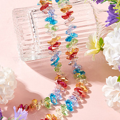2 brin de perles de verre transparentes par galvanoplastie&nbsp;EGLA-TA0013-77
