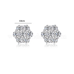 925 paio di orecchini a lobo da donna in argento sterling con moissanite pavé&nbsp;SX7074-3