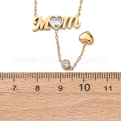 Muttertags-Halskette aus Edelstahl 304 mit Strassen&nbsp;NJEW-L015-01G