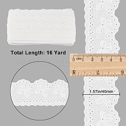 Bordure en dentelle brodée creuse en coton&nbsp;SRIB-WH0011-053-1