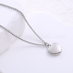 Herzanhänger-Halsketten aus Edelstahl 304 mit Kastenkette für Damen&nbsp;RP4113