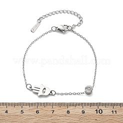 201 bracelets à chaîne en acier inoxydable&nbsp;BJEW-H205-01A-P