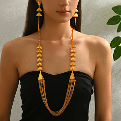 Elegantes Set aus Ohrringen und Halsketten aus Eisen im orientalischen Stil für Veranstaltungen&nbsp;AQ1080