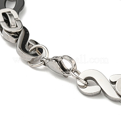 Zweifarbiges 201 Edelstahl-Armband mit ovalen und Unendlichkeits-Gliedern&nbsp;BJEW-B078-36BP