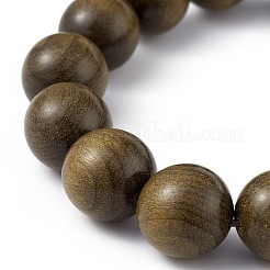Bracciali elasticizzati con perline rotonde in legno naturale&nbsp;BJEW-H566-06
