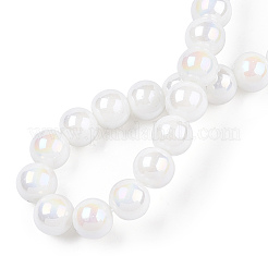Chapelets de perles en verre opaque électrolytique&nbsp;GLAA-T032-P10mm-AB02