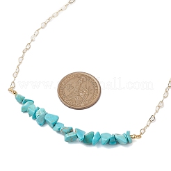 Collane con bavaglino sintetico con chip di turchese&nbsp;NJEW-JN04950-02