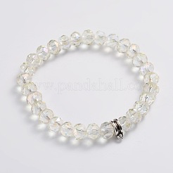 Cuentas de vidrio electrochapa estiran pulseras&nbsp;BJEW-JB02012