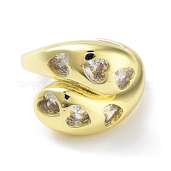 Anneaux de manchette ouverts en laiton avec zircone cubique&nbsp;RJEW-K255-02G