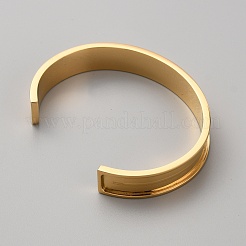 Geriffelte Manschettenarmreifen aus 304 Edelstahl&nbsp;BJEW-WH0019-07G