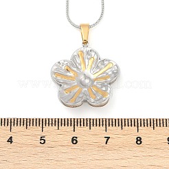 Colliers pendentifs bicolores en acier inoxydable 304 pour femmes&nbsp;NJEW-S445-01D-GP