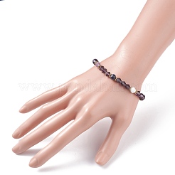 Bracelet extensible perles rondes pierres naturelles mélangées thème chakra&nbsp;BJEW-JB07248