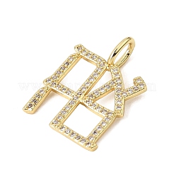 Pendenti in zirconi cubici trasparenti in micro pavè di ottone&nbsp;CU-CBA3C32-08G