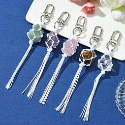 Geflochtener Nylonbeutel Steinhalter Anhänger Dekoration&nbsp;HJEW-JM01852