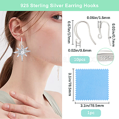 10 pièce 925 crochets de boucles d'oreilles en argent sterling&nbsp;STER-BBC0007-12
