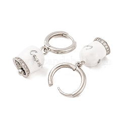 Orecchini a cerchio da donna con campana in ottone e smalto&nbsp;EJEW-U015-25P-C
