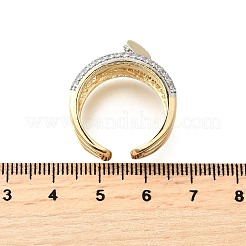 Messing-Mikro pflastern Zirkonia Manschettenringe&nbsp;RJEW-V007-05GP