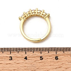 Micro ottone spianare anelli zirconi&nbsp;RJEW-P166-08A-G