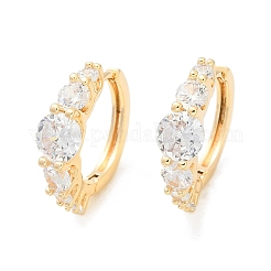 Boucles d'oreilles en laiton avec zircone cubique transparente&nbsp;EJEW-Q016-14G
