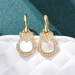 Pendientes de aro con micropavé de latón y circonitas cúbicas&nbsp;KK-D363-11B-G